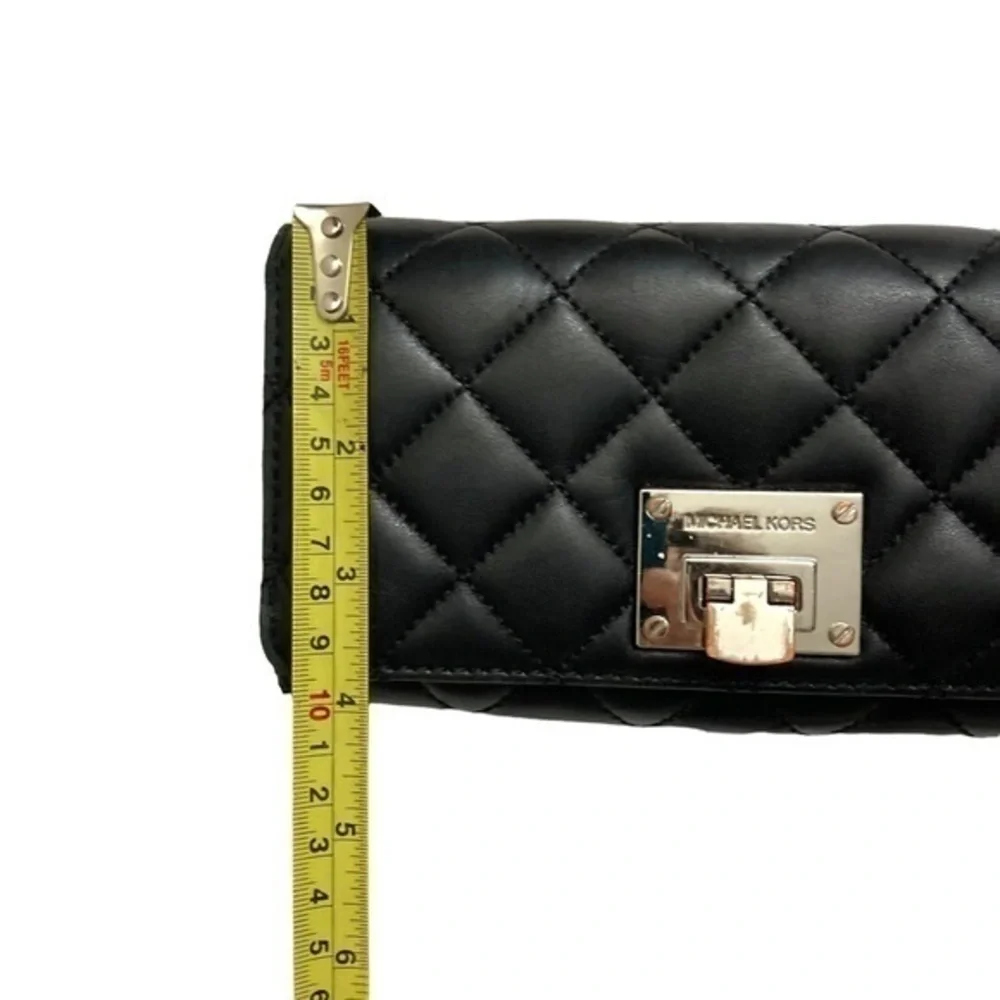 Michael kors quilted black leather wallet